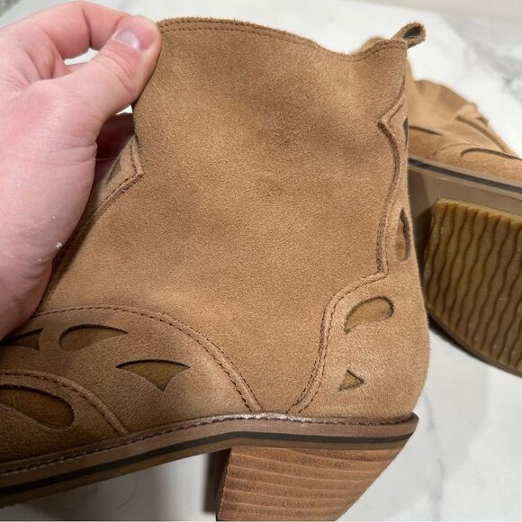 Kelsi Dagger Anthropologie Mocha Cliff Suede Ankle Boots Size 8.5 Western Cowboy - Picture 6 of 13